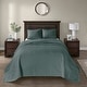 preview thumbnail 42 of 129, Madison Park Mansfield Reversible Oversized 3-piece Solid Texture Bedspread Quilt Set with Matching Shams