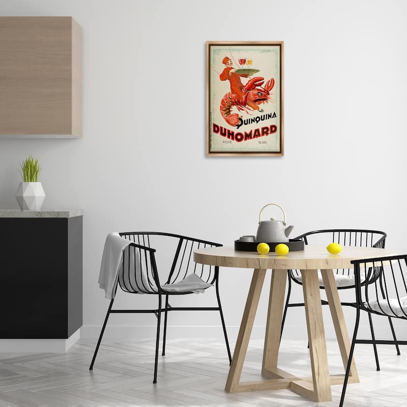 Stupell Vintage Lobster Advertisement Framed Floater Canvas Wall Art Design By Marcus Jules
