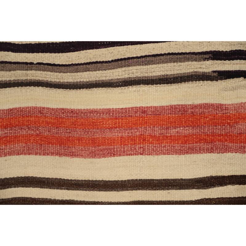 Hand Woven Oriental 100% Wool Carpet Southwestern Tribal Multi-Colored Kilim Area Rug - 9' 9'' X 4' 7''
