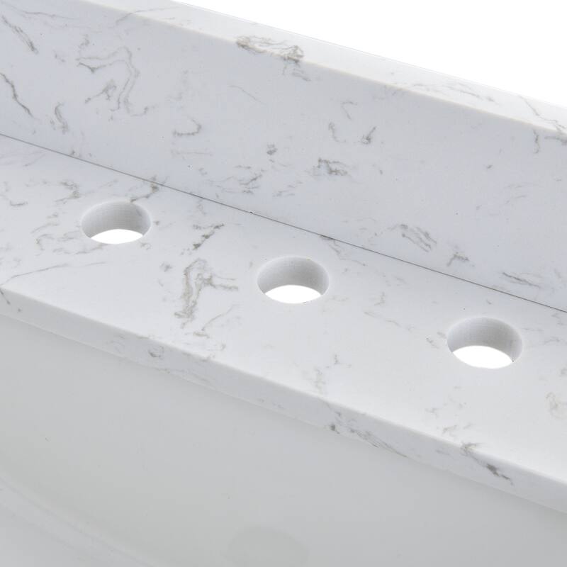 PROOX Bath Cultured Marble Vanity Top Undermount Rectangle Sink Backsplash Included