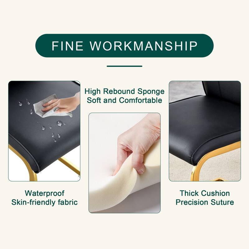 Modern 5-Piece Dining Set with White Marble Pattern Table and 4 PU Upholstered Chairs - Perfect for Small Spaces