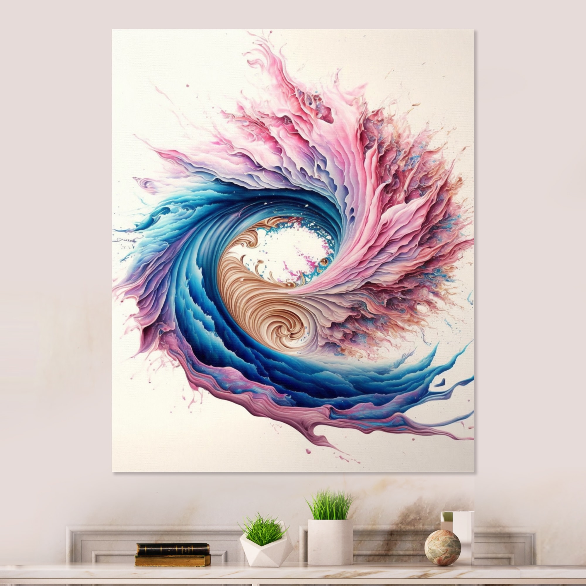 Canvas Print Brush Trace - Wavy Shapes and Stains Painted With Ink -  Abstract - Canvas Prints