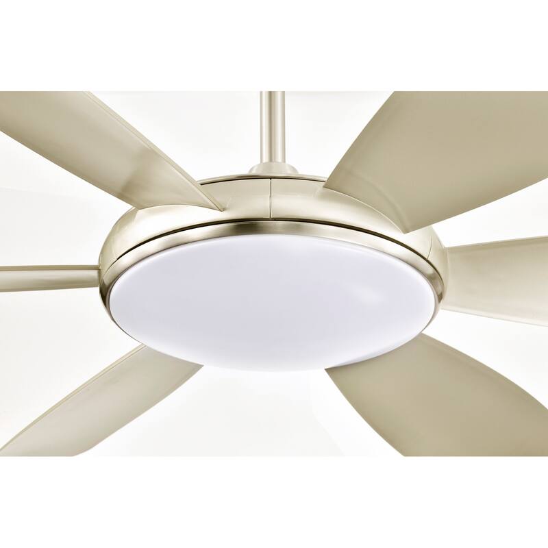 Champagne Silver 52 in. 6-Speed Integrated LED Indoor 6-Blade Ceiling Fan with Light Kit and Remote Control