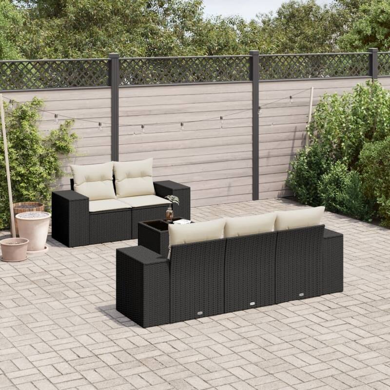 vidaXL Garden Sofa Set Black PE rattan Large Modular Garden Sofa Set - 21.7 x 21.7 x 14.6