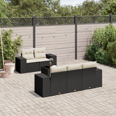 vidaXL Garden Sofa Set Black PE rattan Large Modular Garden Sofa Set - 21.7 x 21.7 x 14.6