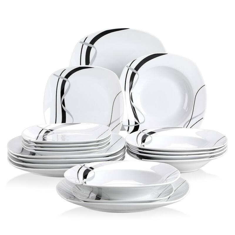 VEWEET Fiona Porcelain Dinnerware Set - 18 Piece