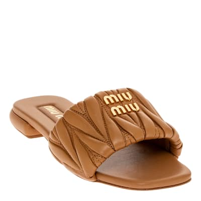Miu Miu Matelassé Nappa Leather Slides