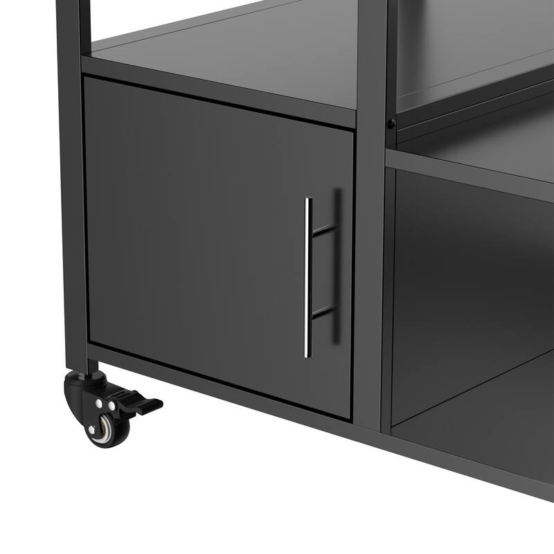 Outdoor BBQ Grill Cart with Storage Box for Kamado Style Grills - 67.1” x 27.7” x 30.5”