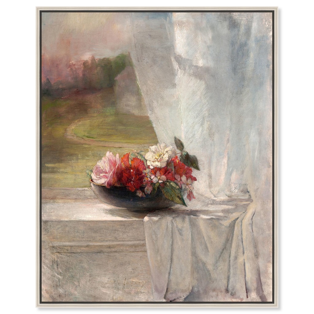 Flowers on a Window 1861 Canvas by Art Remedy