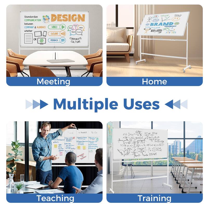 Costway 72" x 36" Double-Sided Magnetic Whiteboard with Stand and - See Details