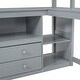 preview thumbnail 7 of 30, Loft Bed with Desk and Shelves, Two Built-in Drawers