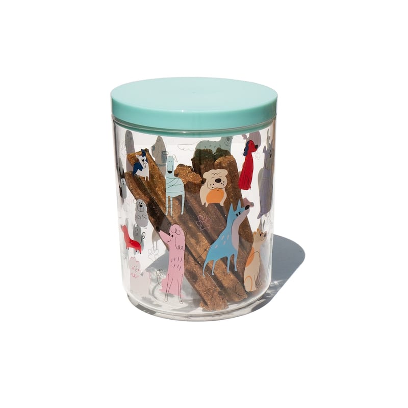 Abode Homewares Dog Whimsy Melamine Pet Treat Jar - 7.5"W x 7.5"D x 5.6"H - Multicolor - Set of 2