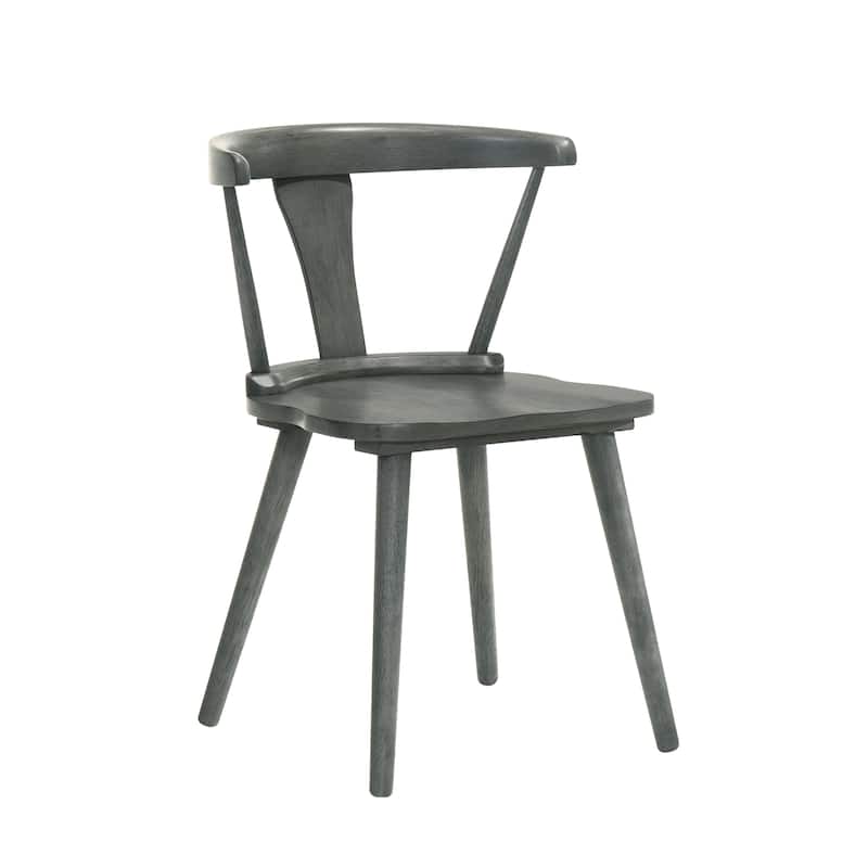 Wood Dining Chair Solid Chair Set of 2 - Grey