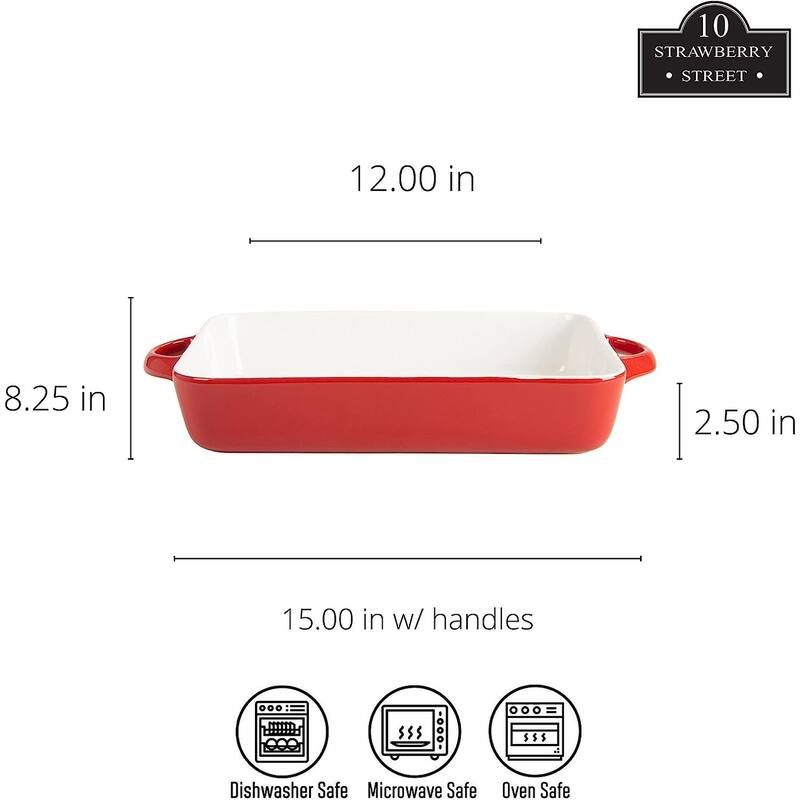 10 Strawberry Street Sienna Rectangle 12" and 9.5" Bakeware Set