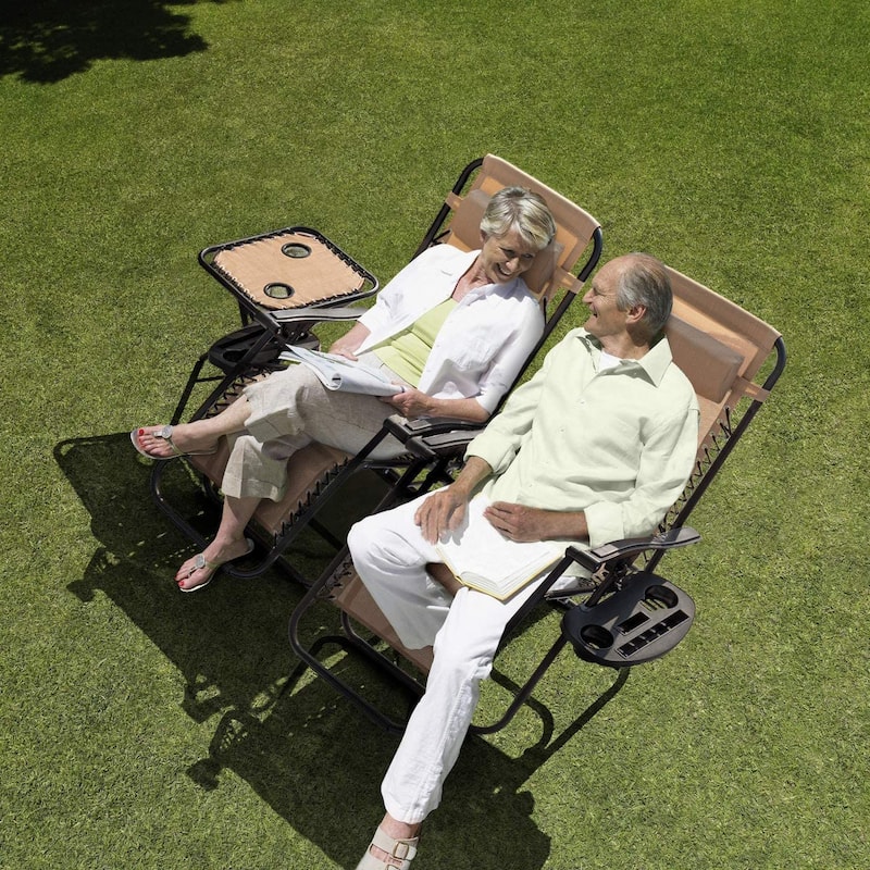 Homall Zero Gravity Chairs Outdoor Folding Recliners Adjustable Lawn Patio Lounge Chair with Side Table and Cup Holders