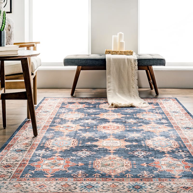 Nuloom Finley SpinClean Machine Washable Vintage Distressed Area Rug