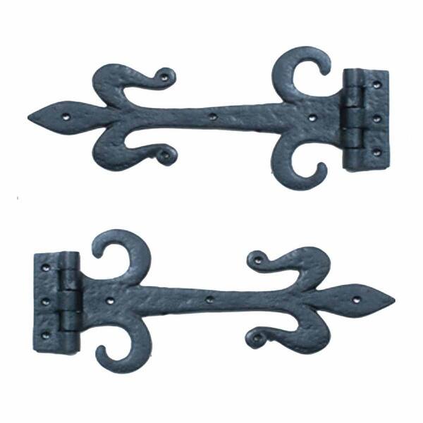 Shop Decorative Strap Hinge Wrought Iron Fleur De Lis 12 Long Set