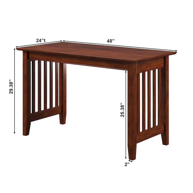 Mission 48" Solid Wood Writing Desk in Walnut