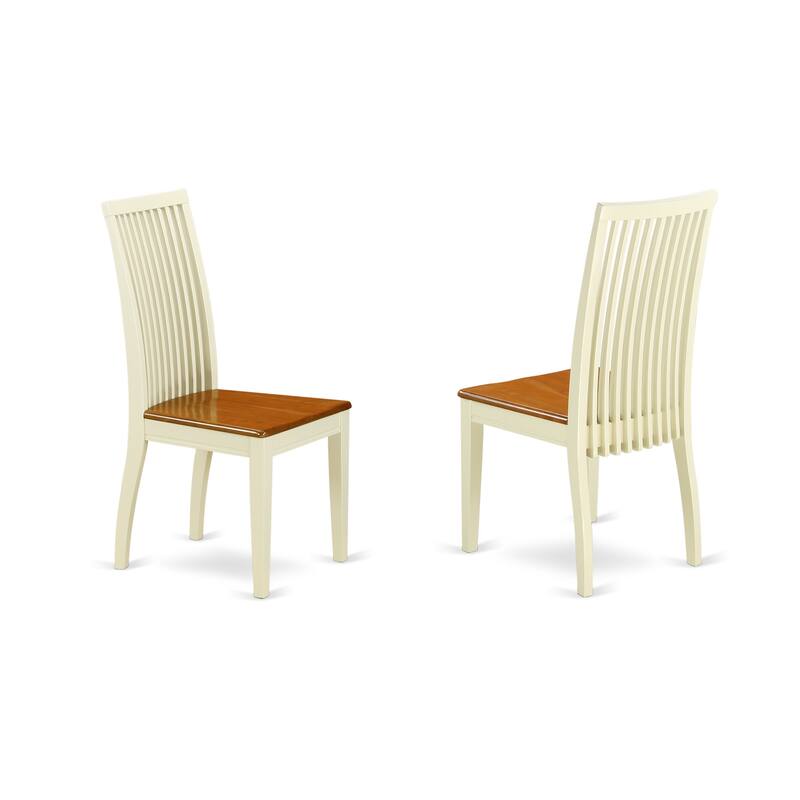 HomeStock 3-Pc Buttermilk and Cherry Solid Wood Top - Round Dining Room Set - Seats 4