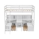 preview thumbnail 3 of 11, Twin Loft Bed with Storage Shelves, Desk, and Drawers in White
