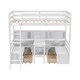preview thumbnail 12 of 10, Twin Size Wood Loft Bed with Storage Shelves, Drawers, Seat And Desk for Bedroom