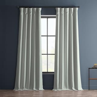 Exclusive Fabrics Textured Faux Linen Room Darkening Curtains for Bedroom & Living Room Curtains (1 Panel)