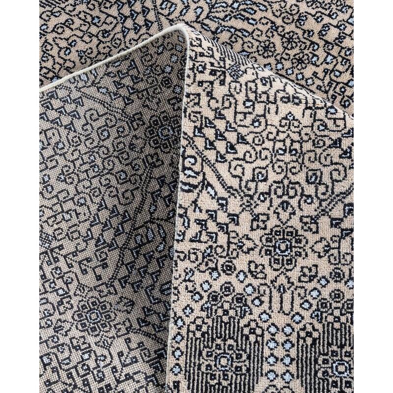 Ikat One-of-a-Kind Hand-Knotted Area Rug - Beige, 8' 1" x 10' 0" - 8' 1" x 10' 0"