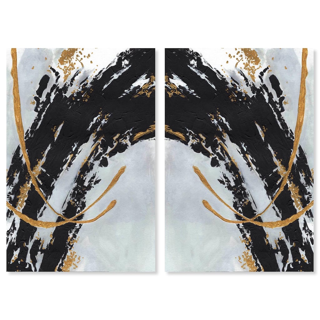 Think gold Set Canvas Set of 2 by Art Remedy, Gallery Wrapped