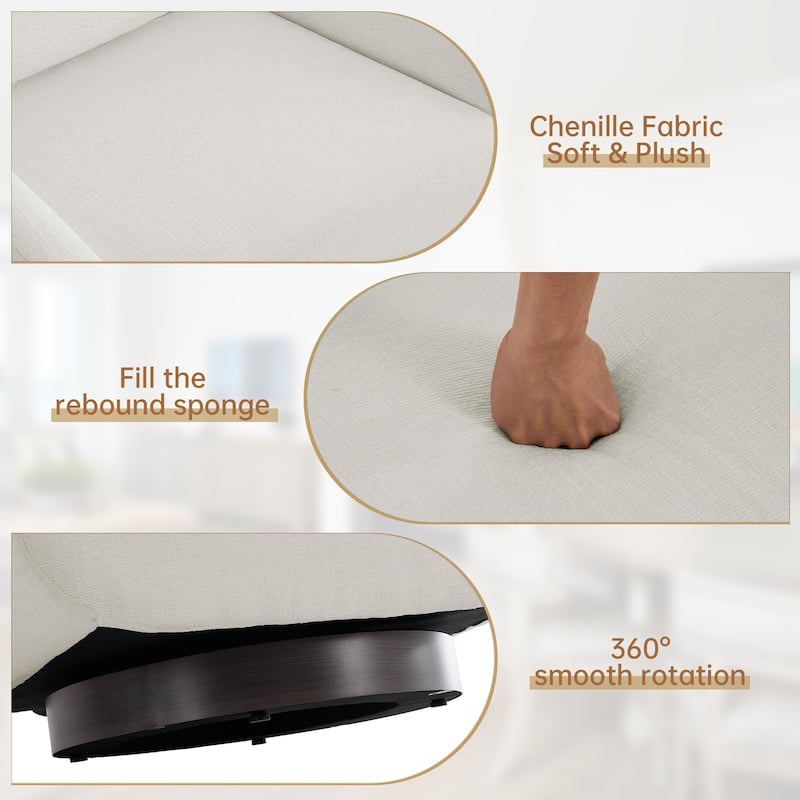 Miles Chenille Scandinavian Swivel Lounge Armchair