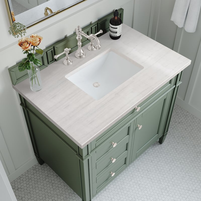 James Martin Vanities Brittany 36" Single Vanity, Smokey Celadon