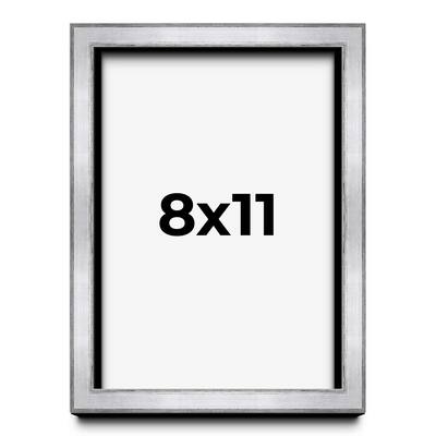 8x11 Shadow Box Frame Silver | 1.375 Inches Deep Real Wood