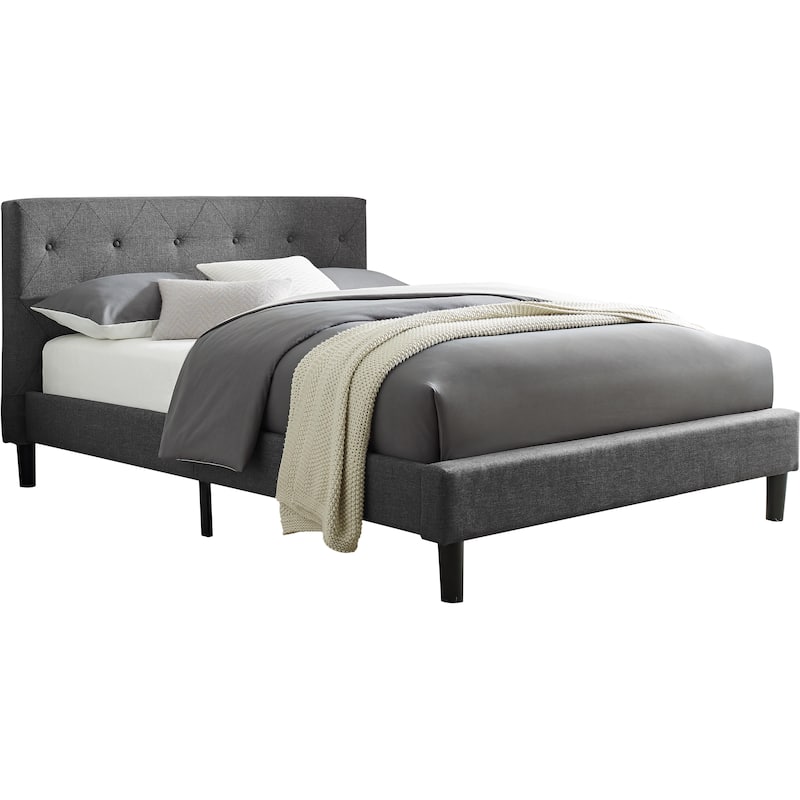 Monticello Gray Upholstered Platform Bed