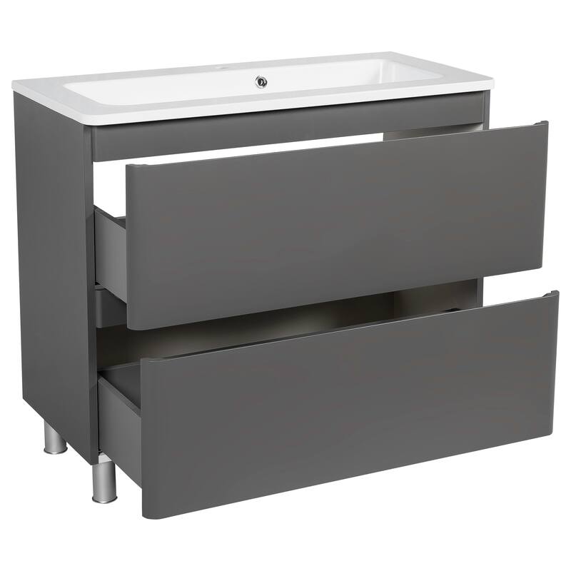 Modern Free Standing Bathroom Vanity with Washbasin | Comfort Collection mirror Omega R-line 40" included