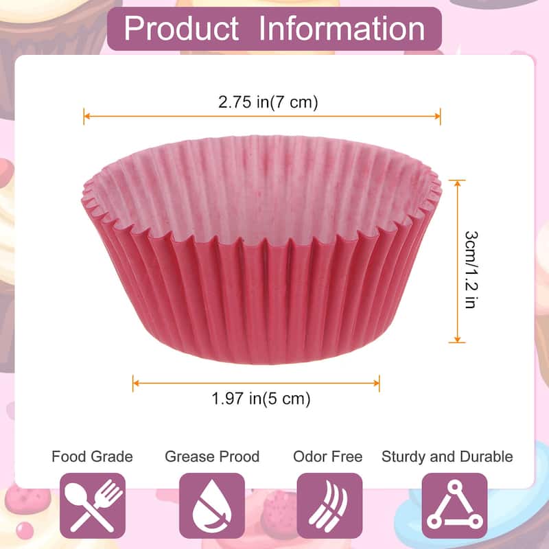 100 Count Cupcake Liners Cupcake Muffins Liners Paper Baking Cups - Red