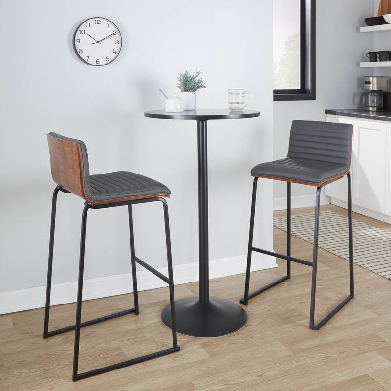 Silver Orchid Magda 30" Fixed-Height Upholstered Bar Stool (Set of 2)