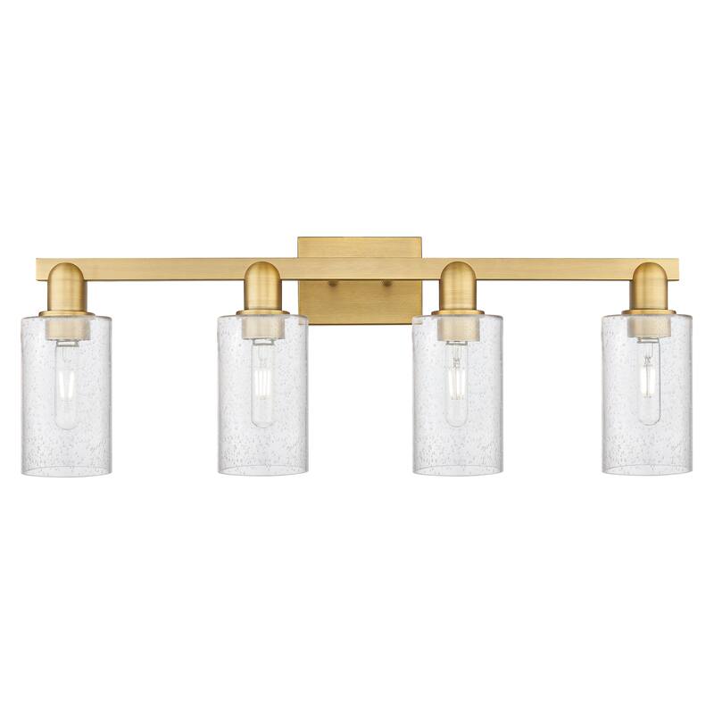 Innovations Lighting Endless Possibilities Arcadia - Clymer - 4 Light 31" Bath Vanity Light - Brushed Brass/Seedy