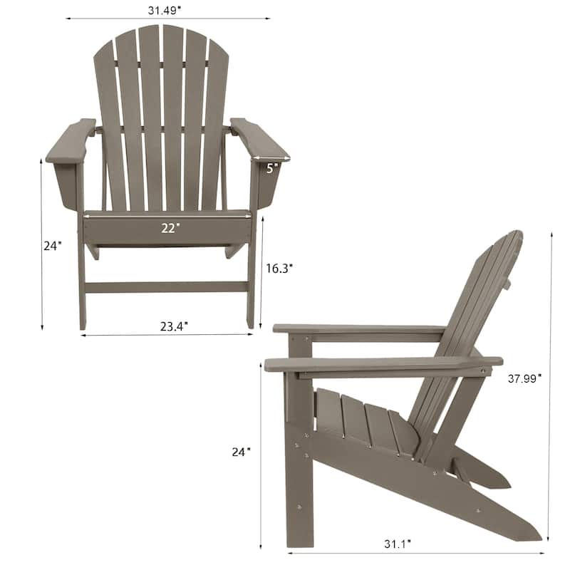 Outdoor Classic Recycled Plastic Adirondack Chair,set of 4 - N/A