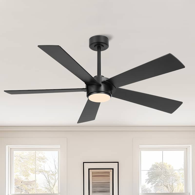 MLiAN 54 In. 5 Blades Indoor LED Ceiling Fan with Remote Control - 54" - Black