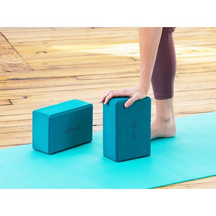 Sol Living Exercise Non Slip Foam Yoga Block 4" x 6" x 9" - 2 Pack
