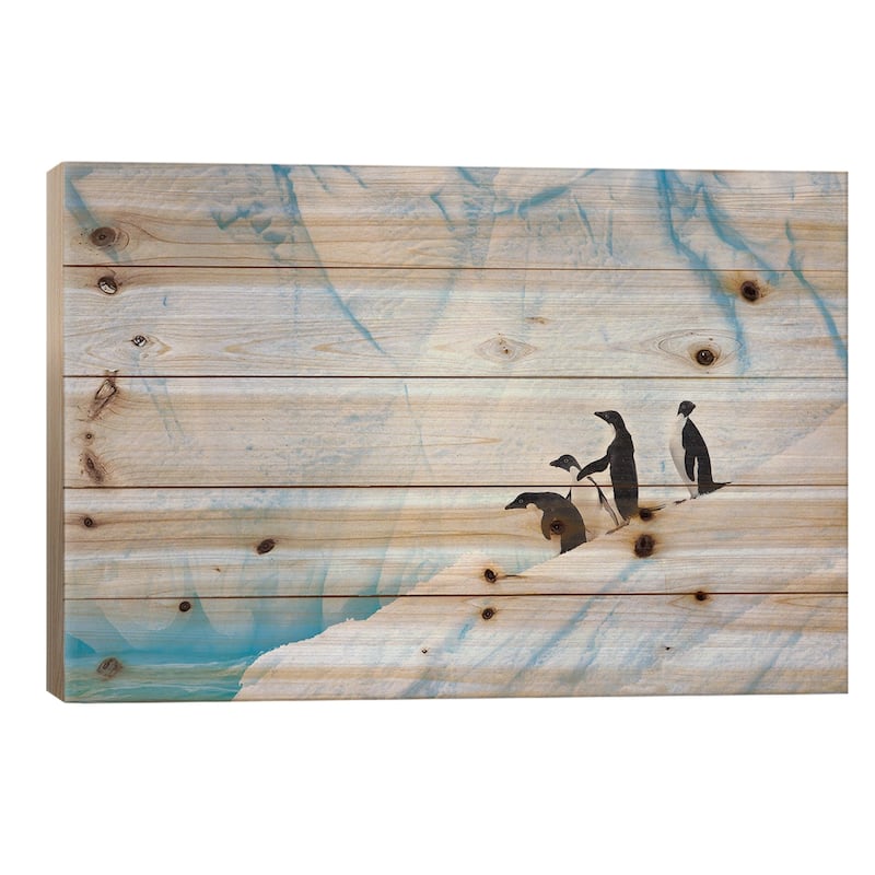 Adélie Penguins, Paulet Island Print On Wood by Hugh Rose - Multi-Color - 26x40x1.5