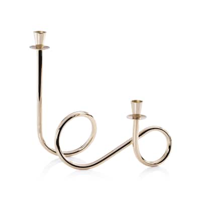 Breda 2-Tier Brass Candle Holder