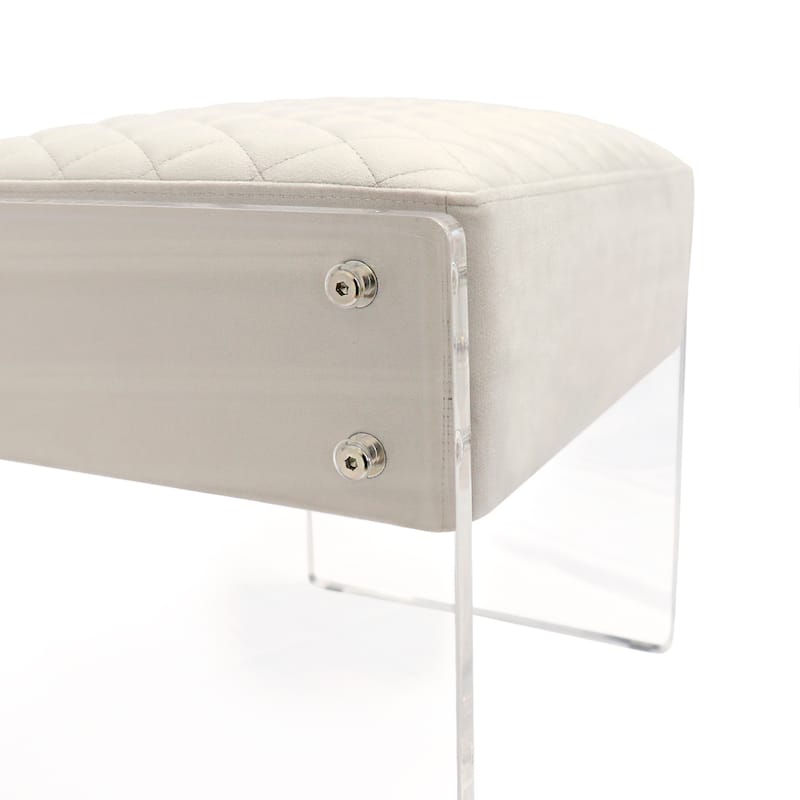 Pasargad Home Tribecca Acrylic & Velvet Stool