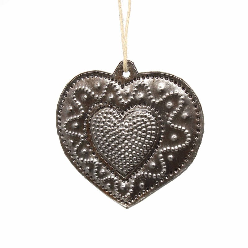 Newlyweds Heart Steel Haitian Metal Drum Ornaments - Set of 2
