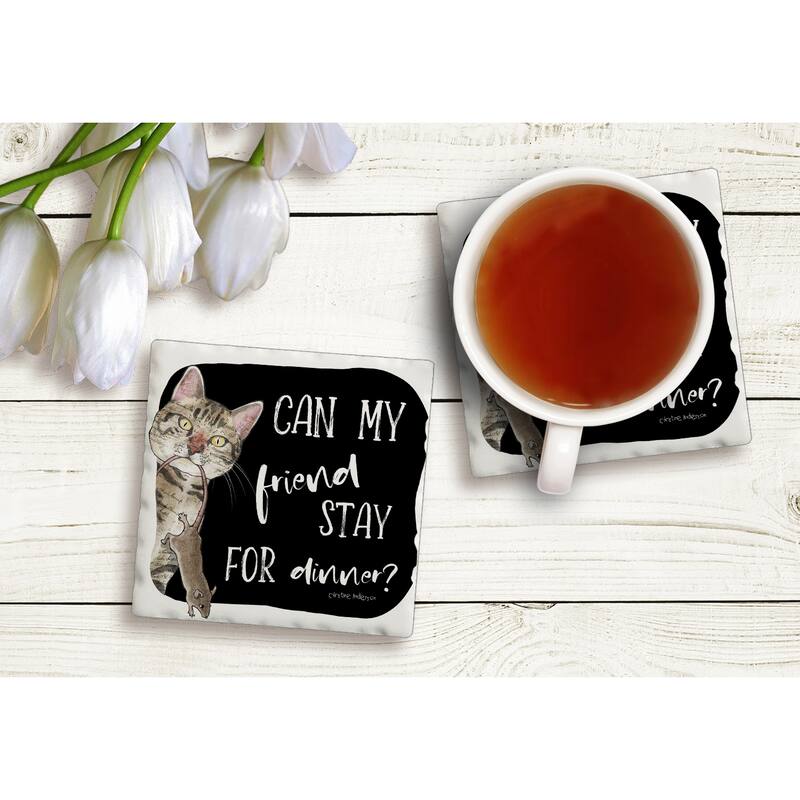 Counterart Absorbent Stone Coasters - My Friend - Set of 4 - 4x4x265
