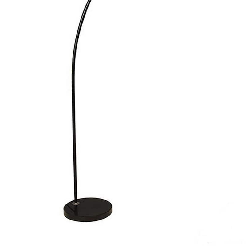 Floor Lamp with Arched Extendable Neck and Marble Base, Black