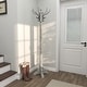 preview thumbnail 11 of 16, Gray Wood Vintage Style 12 Hook Scroll Coat Rack with Black Metal Hooks
