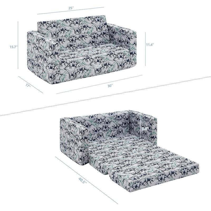 Kids Fold Out Couch 2-in-1 Children Convertible Sofa to Lounger