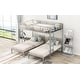 preview thumbnail 4 of 11, Full Over Twin & Twin Bunk Bed with Guardrail, MDF Shelf, Space-Saving Design, Silver