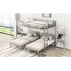 preview thumbnail 4 of 16, Full over Twin & Twin Bunk Bed with Built-In Shelf and Guardrail