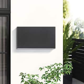 2-Light Matte Black Aluminum Integrated LED Outdoor/Indoor Wall Light